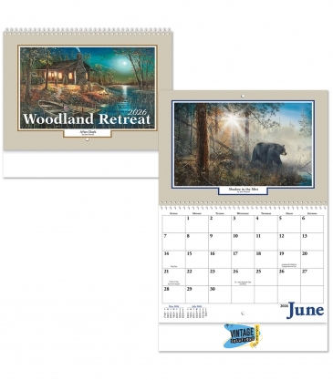 Full Color Woodland Retreat Spiral Wall Calendar