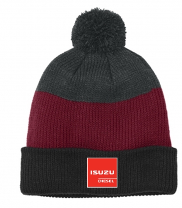 Port Authority® Cozy Striped Pom Beanie