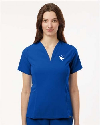 Jaanuu Women's Calix Fit & Flare Scrub V-Neck Top
