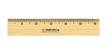 6" Natural Finish Ruler