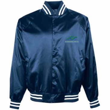 Augusta Sportswear Unisex Satin Baseball Jacket Striped Trim