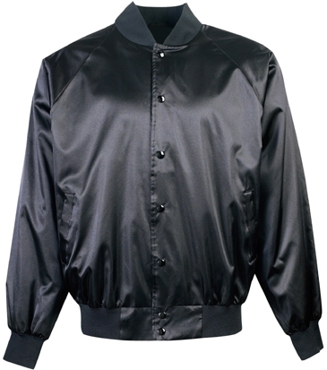Satin Baseball Jacket/Solid Trim