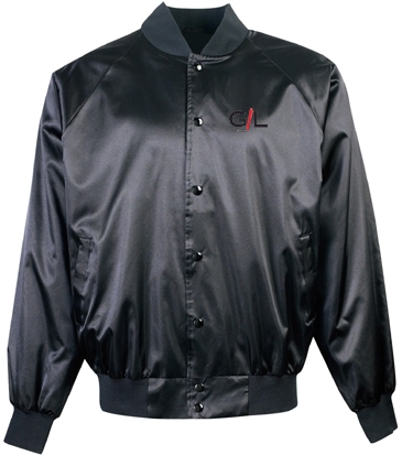 Satin Baseball Jacket/Solid Trim