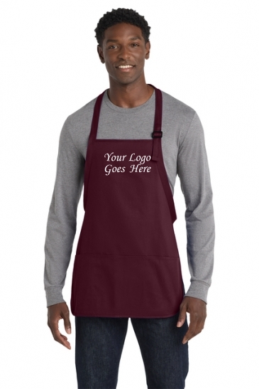 Port Authority® Medium Length Apron with Pouch Pockets