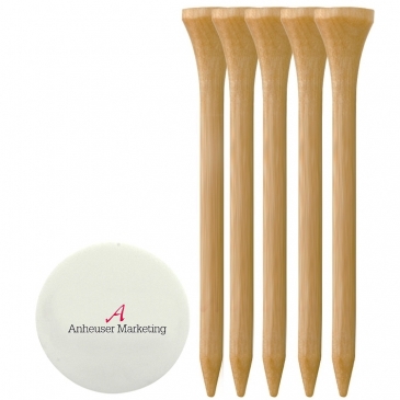 5 Wood Tees 2 3/4", 1 Ball Marker