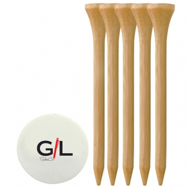 5 Wood Tees 2 3/4", 1 Ball Marker