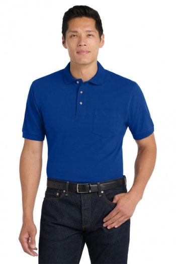 Port Authority® Heavyweight Cotton Pique Polo with Pocket