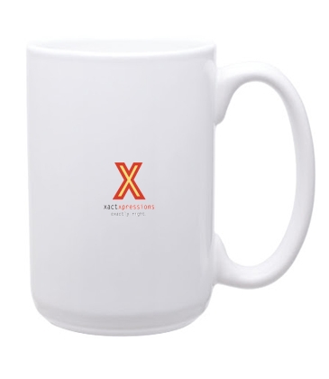 15 oz Ceramic Mug with Glossy Colored Exterior and Lossy Colored