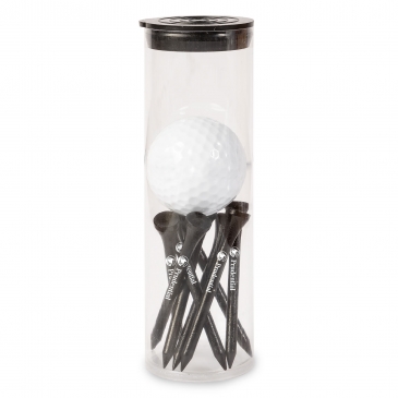 Golf Ball and Tees in Tube