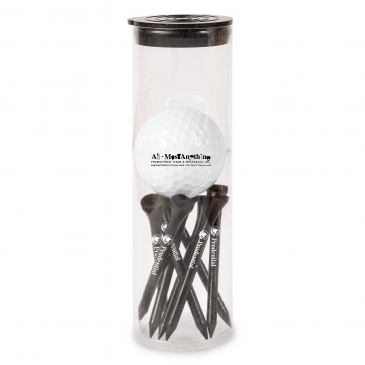 Golf Ball and Tees in Tube