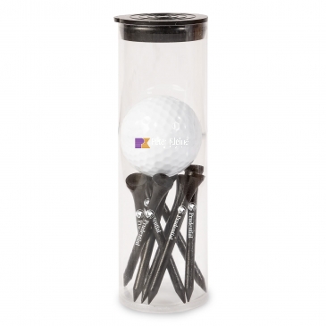 Golf Ball and Tees in Tube
