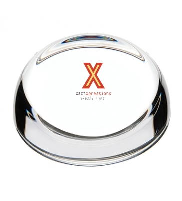 Clear Slant-Top Paperweight