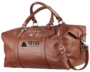 Cutter & Buck® 19" Leather Weekender Duffel Bag