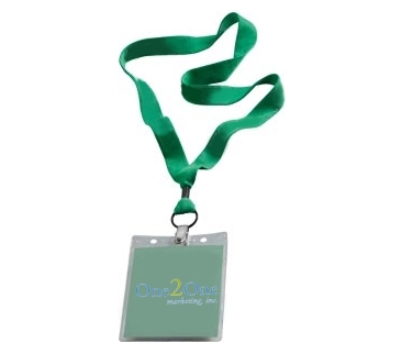 1" Cotton Lanyard with Metal Crimp & Metal Split-Ring