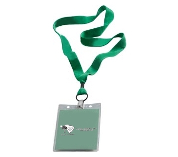 1" Cotton Lanyard with Metal Crimp & Metal Split-Ring