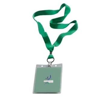 1" Cotton Lanyard with Metal Crimp & Metal Split-Ring