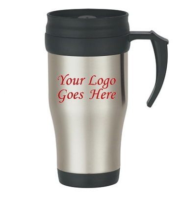 16 Oz. Stainless Steel Slide Action Travel Mug