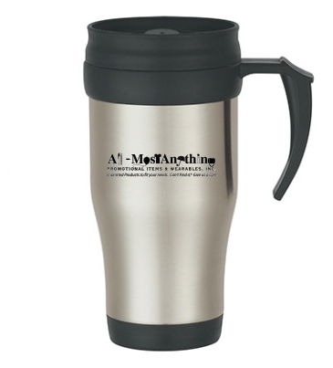 16 Oz. Stainless Steel Slide Action Travel Mug