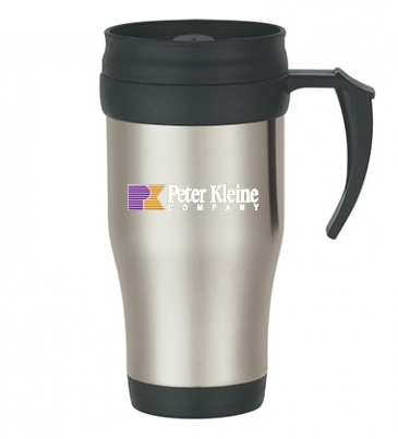 16 Oz. Stainless Steel Slide Action Travel Mug