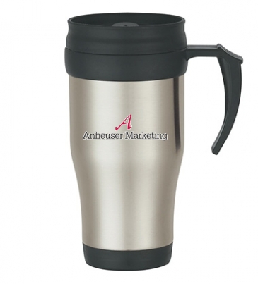 16 Oz. Stainless Steel Slide Action Travel Mug