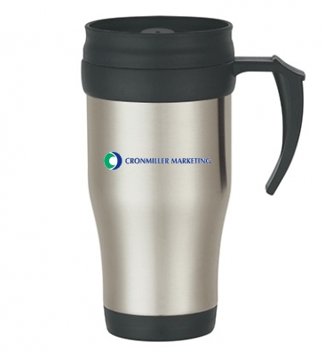 16 Oz. Stainless Steel Slide Action Travel Mug