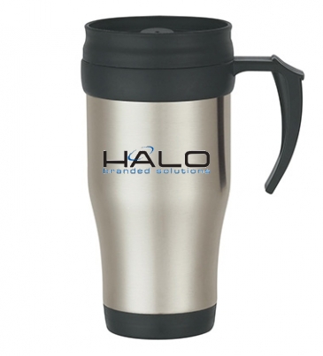16 Oz. Stainless Steel Slide Action Travel Mug