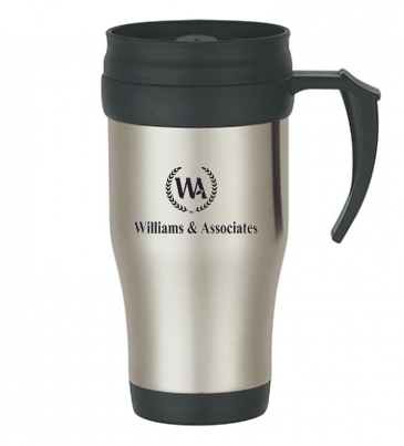 16 Oz. Stainless Steel Slide Action Travel Mug