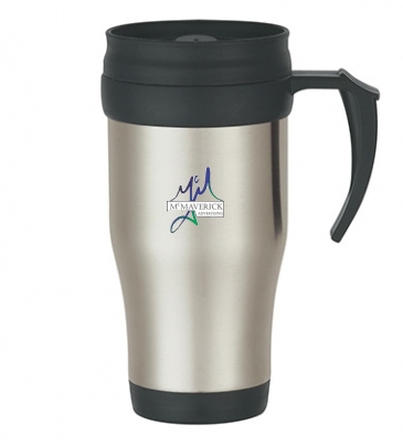 16 Oz. Stainless Steel Slide Action Travel Mug