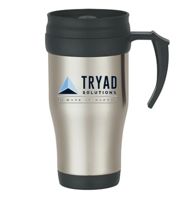 16 Oz. Stainless Steel Slide Action Travel Mug
