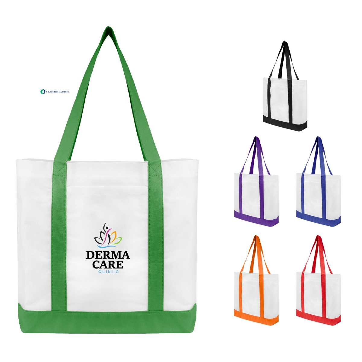 Non-Woven Tote Bag With Trim Colors_Silk-Screen