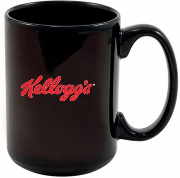 15 Oz Full Color Black Stoneware Magna Mug