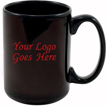 15 Oz Full Color Black Stoneware Magna Mug