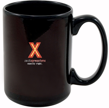 15 Oz Full Color Black Stoneware Magna Mug