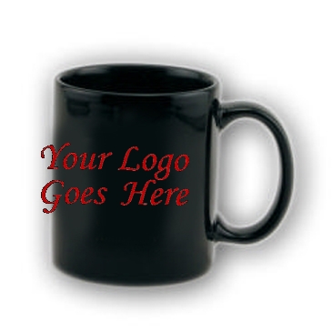 11 Oz Full Color Black Stoneware Executive Mug