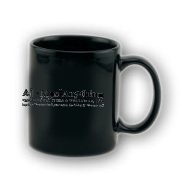 11 Oz Full Color Black Stoneware Executive Mug