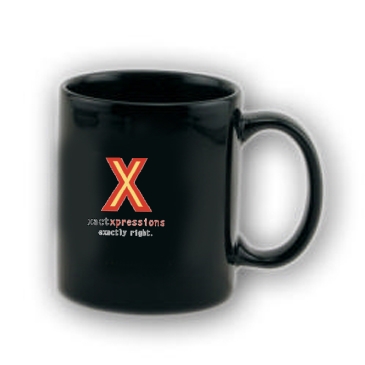 11 Oz Full Color Black Stoneware Executive Mug
