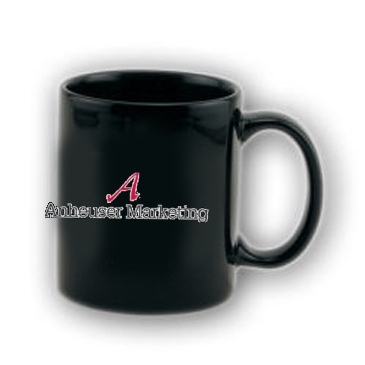 11 Oz Full Color Black Stoneware Executive Mug