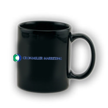 11 Oz Full Color Black Stoneware Executive Mug