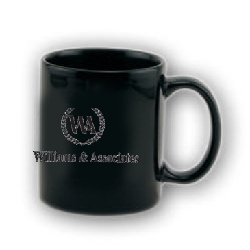 11 Oz Full Color Black Stoneware Executive Mug