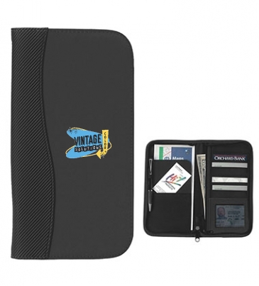 Microfiber Travel Wallet With Embossed PVC Trim