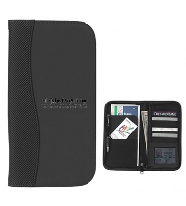 Microfiber Travel Wallet With Embossed PVC Trim