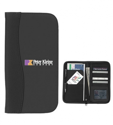 Microfiber Travel Wallet With Embossed PVC Trim