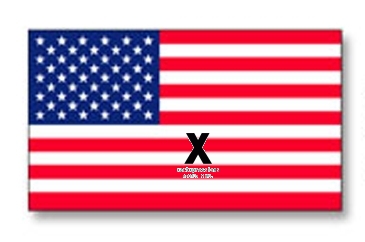 U.S. Flag Decal | 1 7/16" x 2 1/2" | White Vinyl | Removable Adhe