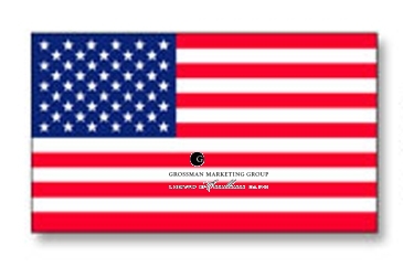 U.S. Flag Decal | 1 7/16" x 2 1/2" | White Vinyl | Removable Adhe
