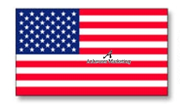 U.S. Flag Decal | 2 1/4" x 4" | White Vinyl | Removable Adhesive