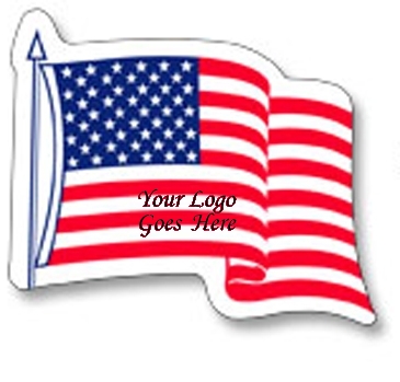 U.S. Flag Decal | 3 1/4" x 4" | White Vinyl | Removable Adhesive