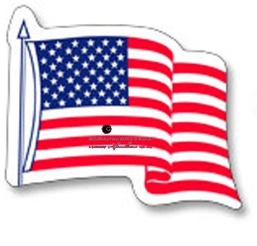 U.S. Flag Decal | 3 1/4" x 4" | White Vinyl | Removable Adhesive