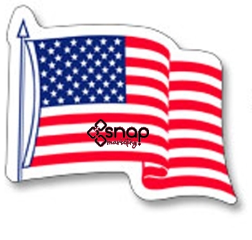 U.S. Flag Decal | 3 1/4" x 4" | White Vinyl | Removable Adhesive