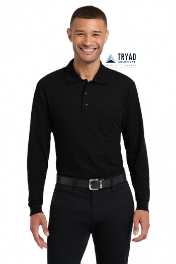 Port Authority® Long Sleeve Silk Touch™ Polo with Pocket