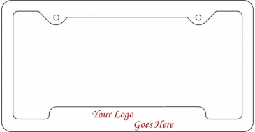 License Frame | 6 3/8" x 12 3/8" | Notched Bottom Panel | 4 Holes